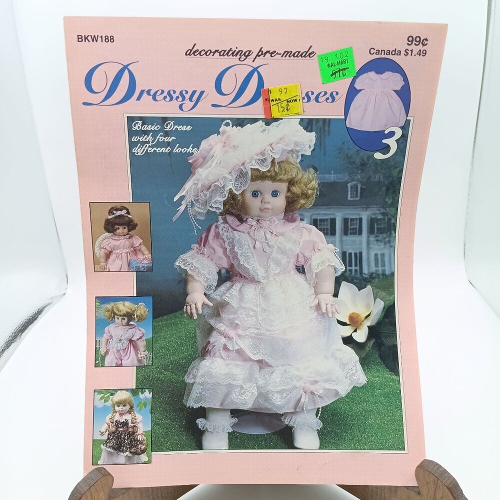 Vintage Doll Craft Patterns, Decorating Pre Made Dressy Dresses 3, BKW188 Wang